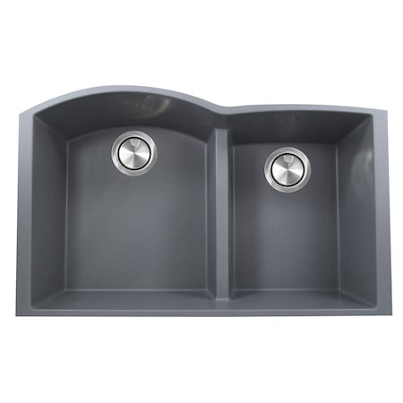 Nantucket Sinks 60/40 Double Bowl Undermount Granite Composite Titanium PR6040-TI-UM